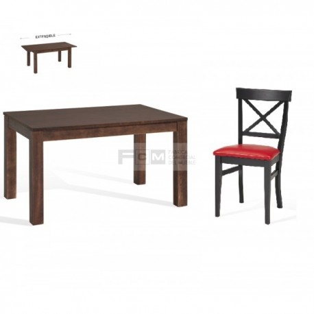 Conjunto hostelería Mesa Extensible Aida y Silla Aspas